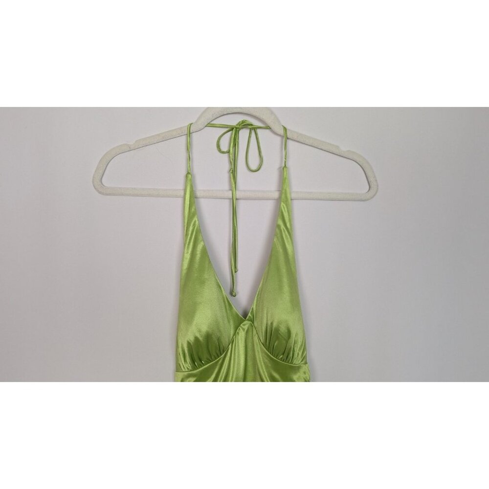 Vintage Y2K 90s City Triangles M Halter Mini Dress Draped Layered Ruched Event - Picture 3 of 12